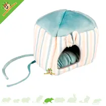 Maison Cube en Peluche Rayée 20 cm