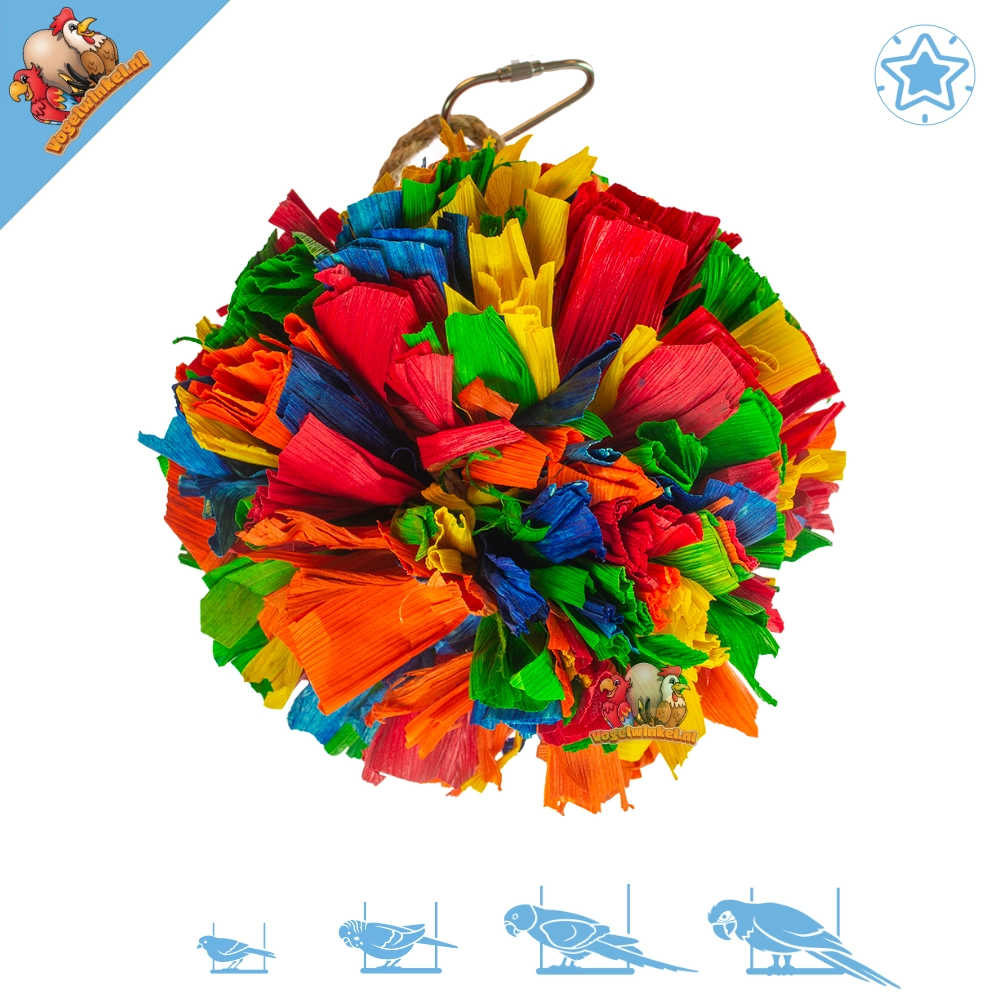 Colorful Corn Leaf Play Ball 12.5 cm – For Birds & Rodents