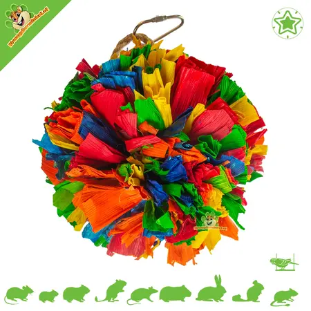 Balle de jeu colorée en forme de feuille de maïs de 12,5 cm pour oiseaux et rongeurs