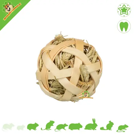 Rodent Bamboo Ball with Hay 5 cm