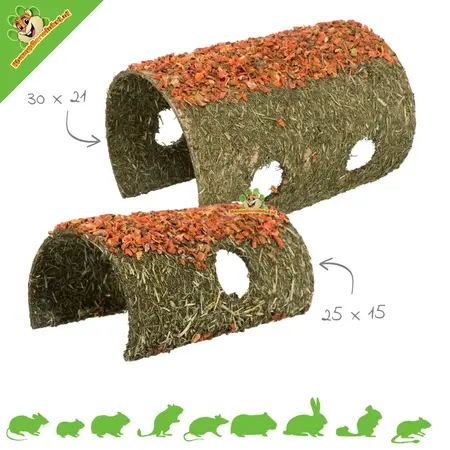 Trixie Hay Tunnel with Carrot for Rodents & Rabbits