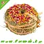 Donut de heno con flores XL para cobayas, conejos, chinchillas y degús.