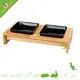 Trixie Comedero y bebedero de madera de lujo negro de 28 cm