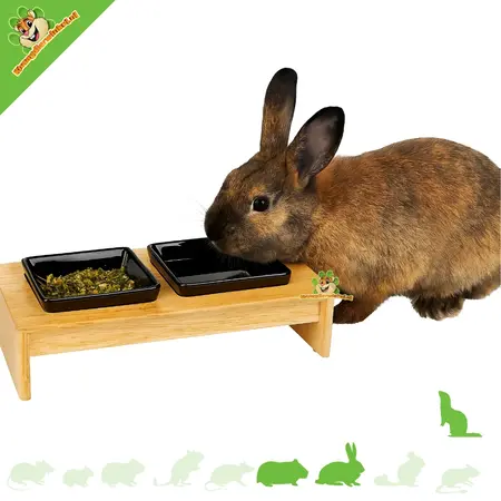 Trixie houten voer- en waterbak Deluxe zwart 28 cm