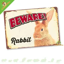 Señal de advertencia Conejo en lata, cuidado