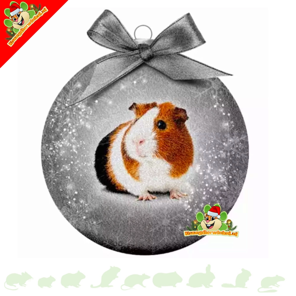 Boule de Noël en Argent Cochon d'Inde