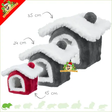 Trixie Maison de Noël en peluche pour rongeurs et lapins