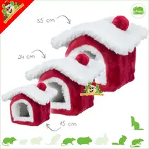 Casa navideña de peluche