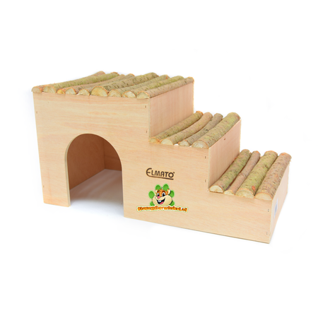 Elmato OUTLET Houten Trap Huis 42 cm voor Knaagdieren!