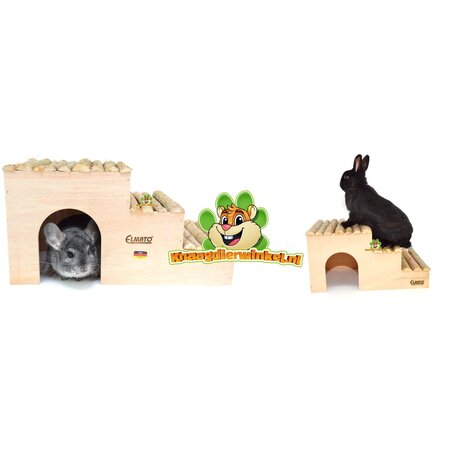 OUTLET Houten Trap Huis 42 cm voor Knaagdieren!