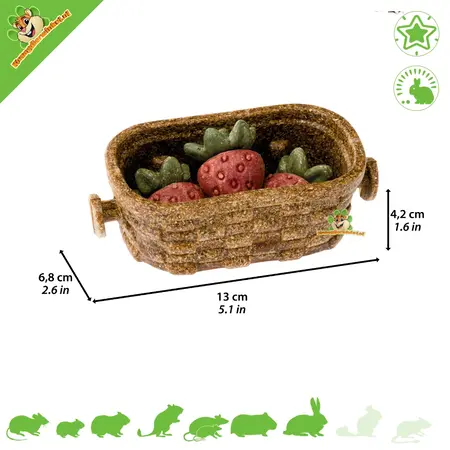 Ferplast Veggie Bites Strawberries in an edible basket – Healthy nibbling fun for rodents and rabbits