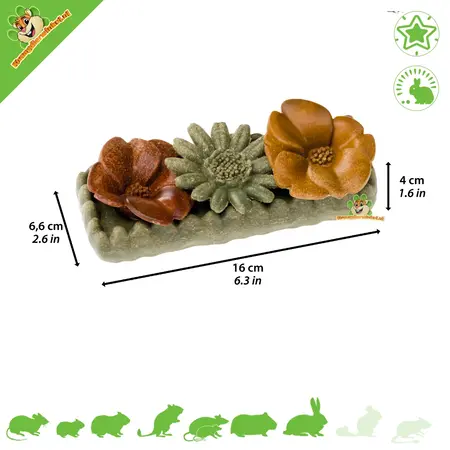 Ferplast Veggie Bites Flowers – jadalna przekąska kwiatowa dla gryzoni i królików