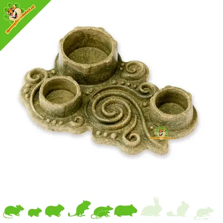 Ferplast Natural Veggie Bites Veggie Foraging Food Bowls for Rodents and Rabbits