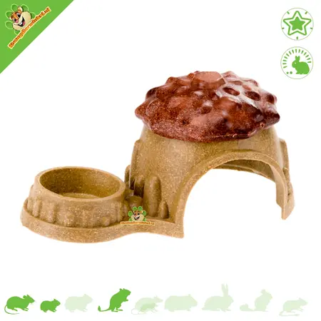 Ferplast Natural Veggie Bites House with food bowl for small rodents