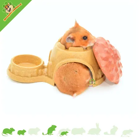 Ferplast Natural Veggie Bites House with food bowl for small rodents