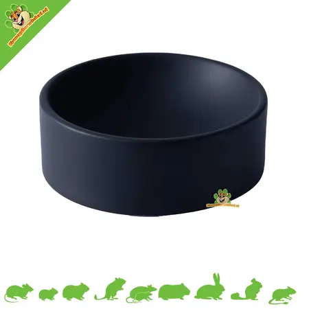 Cuenco de cerámica para comida y bebida redondo negro 12,5 cm
