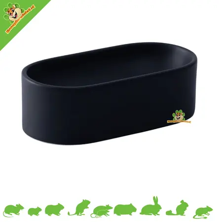Bol ovale en céramique pour aliments et boissons, noir, 16,5 cm