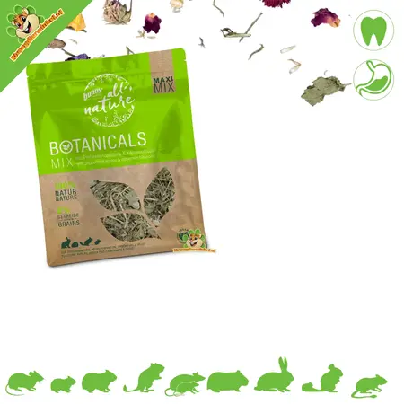 Bunny Nature Mezcla Maxi de Botánicos 400 gramos – Natural como snack o alimento completo