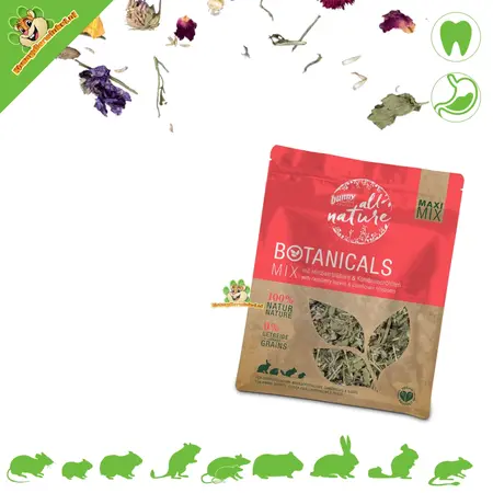 Bunny Nature Mezcla Maxi de Botánicos 400 gramos – Natural como snack o alimento completo