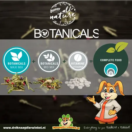 Bunny Nature BOTANICALS Multivitamine Snack voor Cavia, Konijn, Chinchilla en Degoe