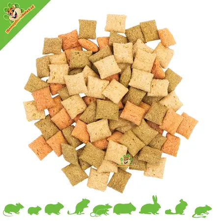 JR Farm Groente Kussentjes – Luchtige & Knapperige Groentesnack voor Knaagdieren en Konijnen