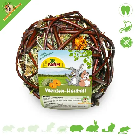 JR Farm Willow Ball Mountain Meadow Jouet de recherche de nourriture pour foin et souci