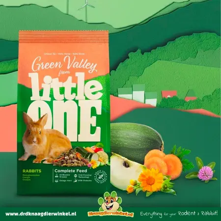 Mealberry Alimento para conejos Mealberry Little One Green Valley sin cereales, 750 gramos