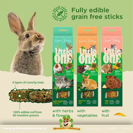 Mealberry Little One Green Valley Pałeczki bez zbóż dla gryzoni i królików