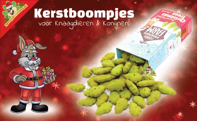 Kerst Kerstboompjes snacks voor knaagdieren konijnen