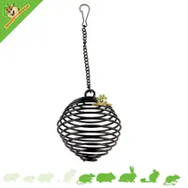 Bola de golosina para roedores en forma de espiral, color negro, 8,5 cm