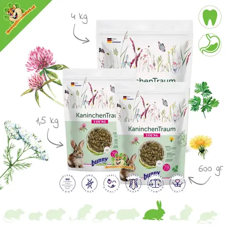 Bunny Nature KonijnenDroom YOUNG natuurlijk konijnenvoer – gezonde start voor jonge konijnen