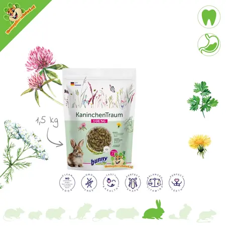Bunny Nature KonijnenDroom YOUNG naturalna karma dla królików – zdrowy start dla młodych królików