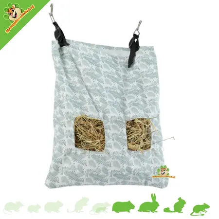 Zolux Bolsa para heno Zolux verde de 29 cm: bolsa higiénica y práctica para conejos y roedores.