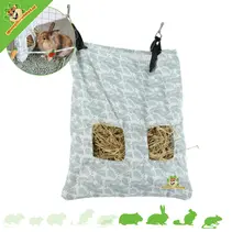 Bolsa de heno para roedores y conejos, color verde, 29 cm.