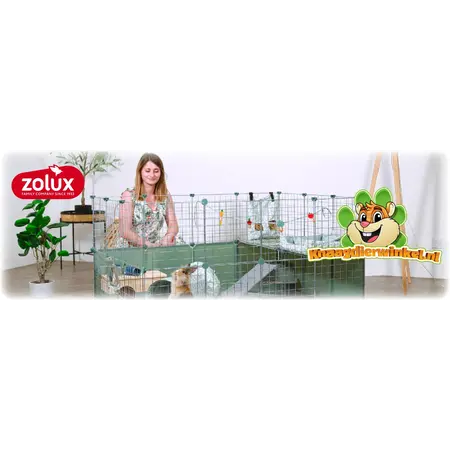 Zolux Neolife Rabbit Hutch Green | Blue 140 x 105 x 70 cm