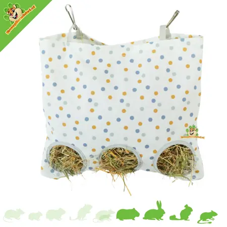 Zolux Bolsa para heno Zolux multicolor 26 x 24 cm – Bolsa grande para heno con 3 aberturas
