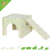 Cosy Wooden Guinea Pig House Green 25 x 25 x 20 cm