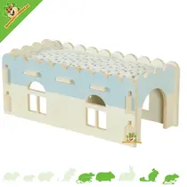 Cosy Wooden Guinea Pig House Blue 40 x 21 x 16 cm