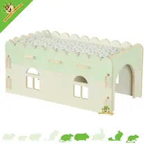 Cosy Wooden Guinea Pig House Green 45 x 25 x 20 cm