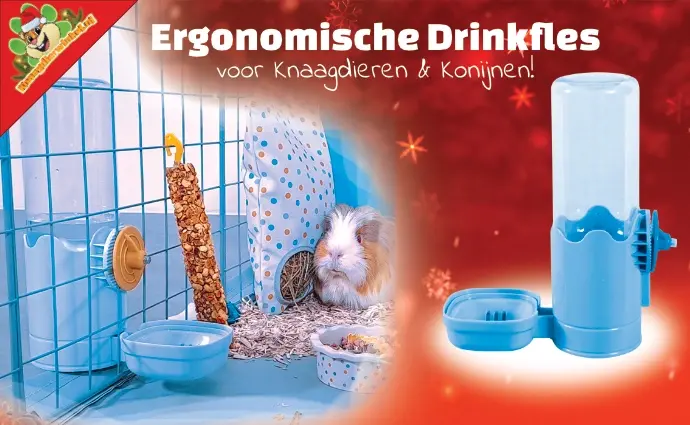 Ergonomische Drinkfles voor knaagdieren en konijnen