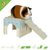 Cosy Houten Caviahuis Blauw 21 x 21 x 16 cm