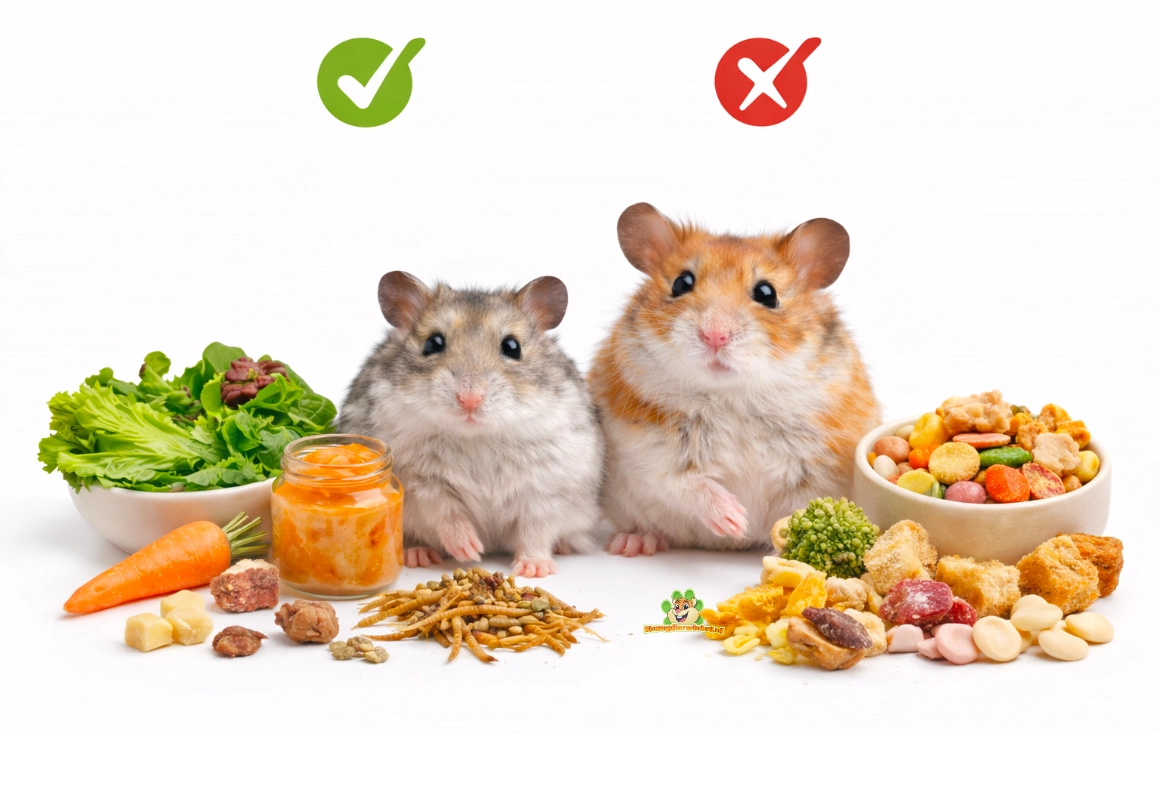 Der Hamster erhält als Belohnung einen Snack.