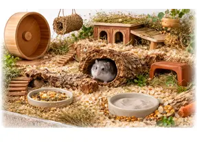 Cage & furnishings for Russian dwarf hamsters