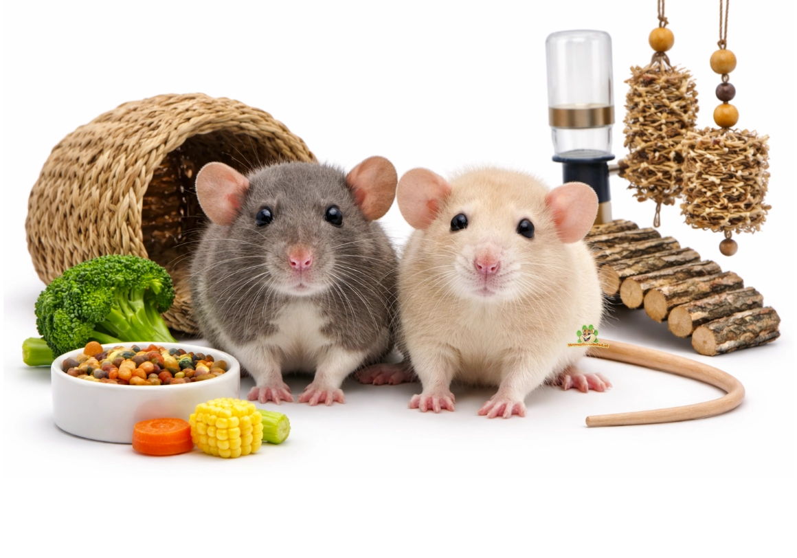 Voorbeeld van een geschikt dwergrattenverblijf