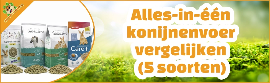 Alles-in-één konijnenvoer vergelijken: 5 complete brokken uitgelegd op basis van samenstelling
