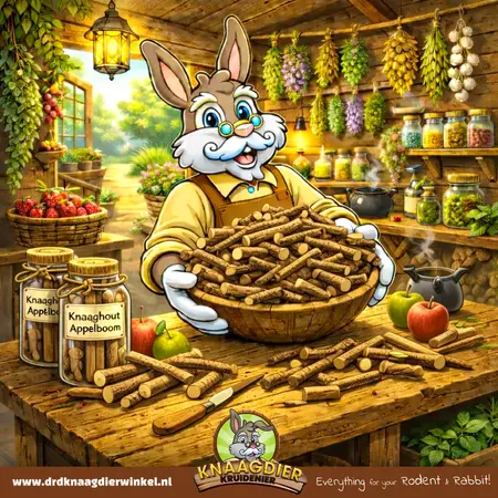 Knaagdier Kruidenier Bois à ronger Rodent Grocer, pommier, 500 grammes – bois naturel à grignoter