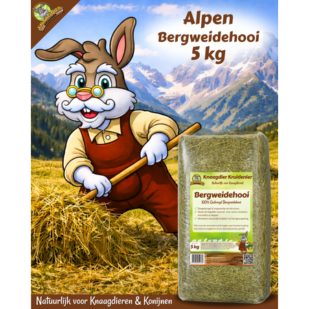 Knaagdier Kruidenier Alpen Bergweidehooi 5 kg voor Knaagdieren & Konijnen