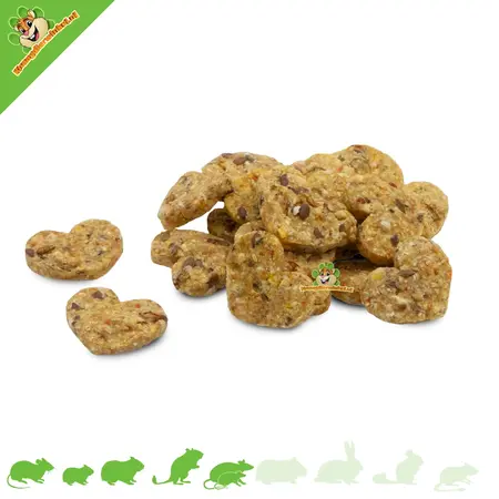 JR Farm Corazones de proteína Hermetia de Tiny Treats para hámsteres, ratones y ratas