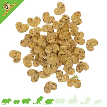 JR Farm Corazones de proteína Hermetia de Tiny Treats para hámsteres, ratones y ratas