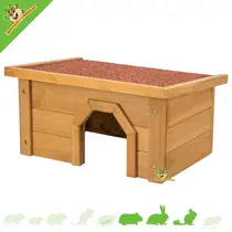 Kaninchenhaus für den Außenbereich mit Flachdach 40 cm